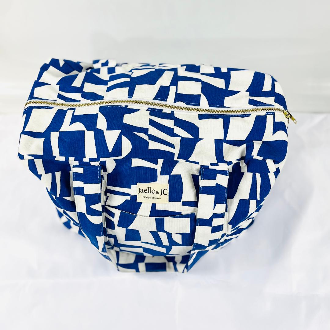 Sac à langer / Sac week-end - imprimé bleu