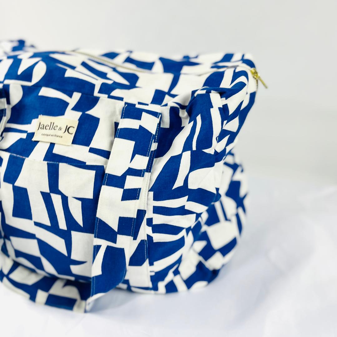 Sac à langer / Sac week-end - imprimé bleu