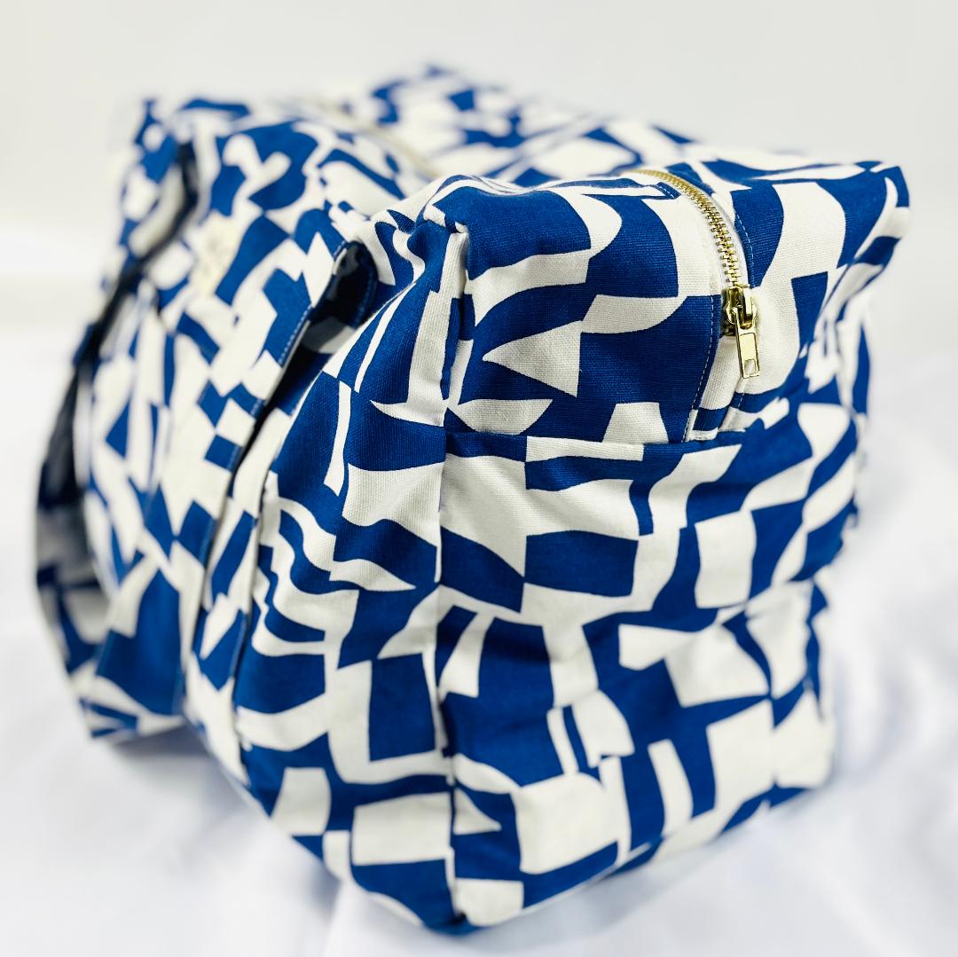 Sac à langer / Sac week-end - imprimé bleu