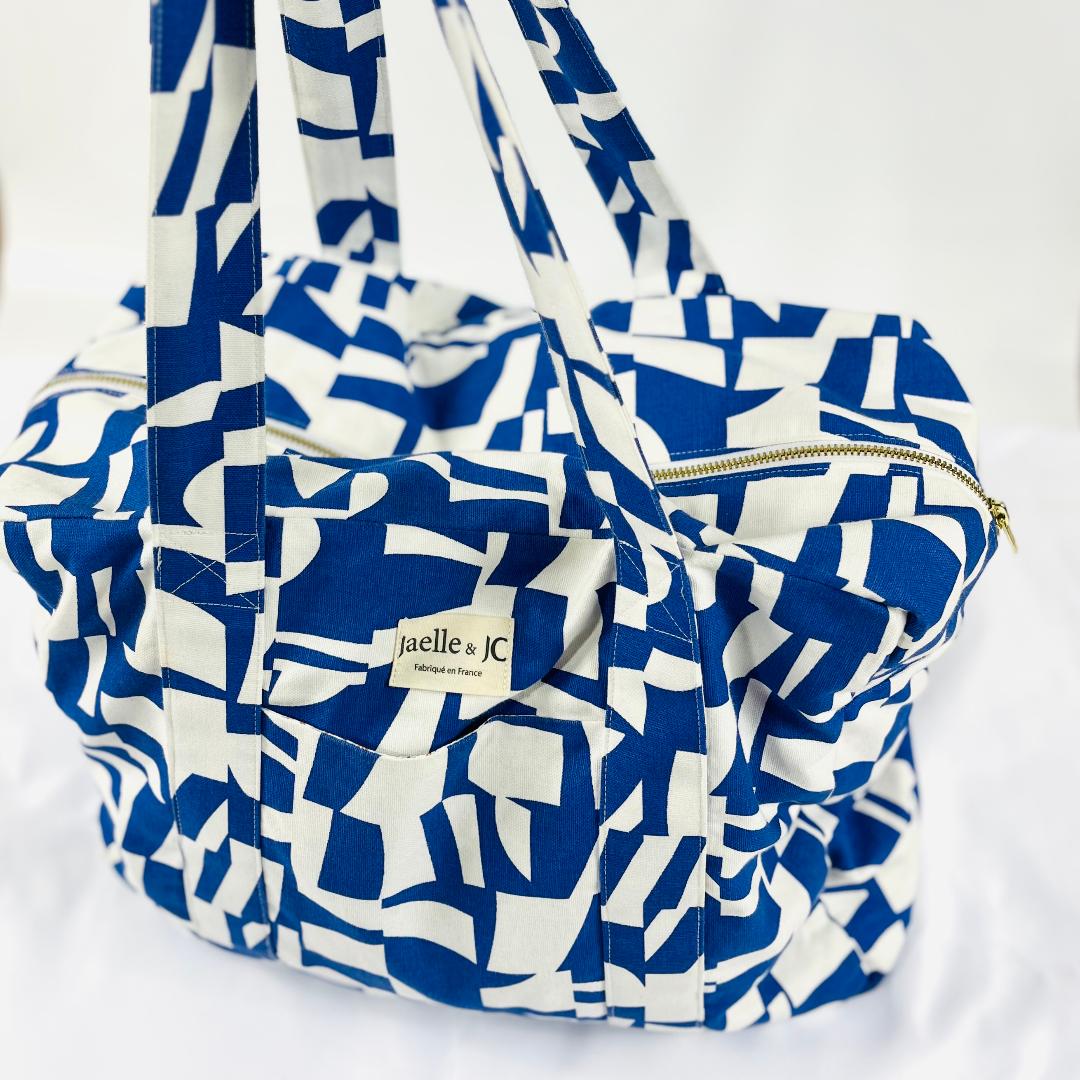 Sac à langer / Sac week-end - imprimé bleu